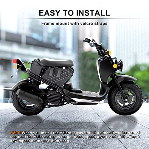 Under Seat Bag Compatible with Honda Ruckus 2010-2025 Accessories, Water-Resistant Scooter Side Frame Storage Bag with Shoulder Strap - Black Trim - color: Black