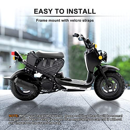 Under Seat Bag Compatible with Honda Ruckus 2010-2025 Accessories, Water-Resistant Scooter Side Frame Storage Bag with Shoulder Strap - Black Trim - color: Black