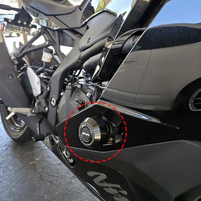 Motorcycle Frame Sliders Crash Bar Protector Compatible with Ninja ZX4R ZX4RR 2023 2024 2025 2026 | No Cut Kits Engine Fairing Guard Falling Protection ZX-4R ZX-4RR Accessories (Black) - color: black
