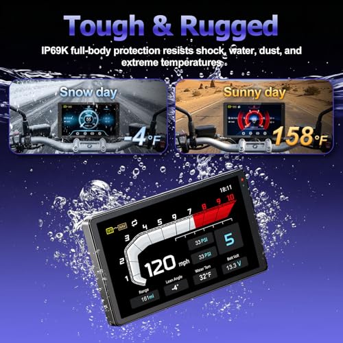 LBW 6.5 Inch Motorcycle CarPlay GPS for BMW, Ultra-Bright CarPlay Screen, 1200 Nits Bright Waterproof HD Touch Screen, Plug&Play Lossless Installation, iOS/Android Native Protocol Support - size: BM 6.5"+Native control+Lossless Installation