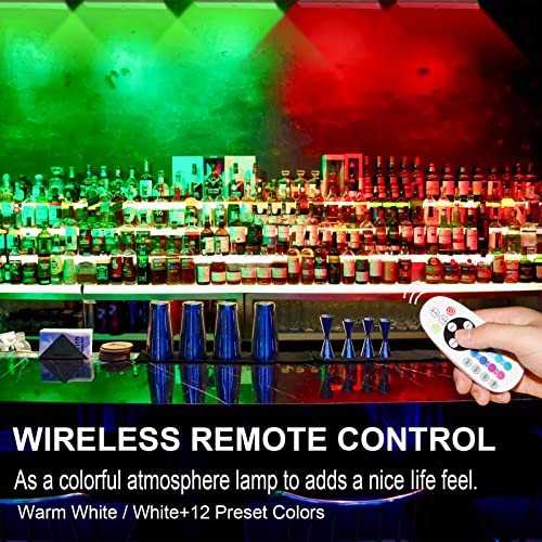 Remote Control RGB Lights Under Cabinet Lighting Rechargeable, 48-LED Wireless Kitchen Counter Lights Closet Light RGB Bar Perfect for Indoor Pantry Display Shelf Hallway 1 Pack, 15 Color Changing - style: 1 Pack
