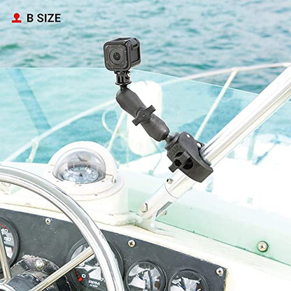 RAM MOUNTS Tough-Claw Small Clamp Mount Base – B Size 1" Ball, Fits 0.625"-1.14" Rails (RAP-B-400U) - style: Small Clamp