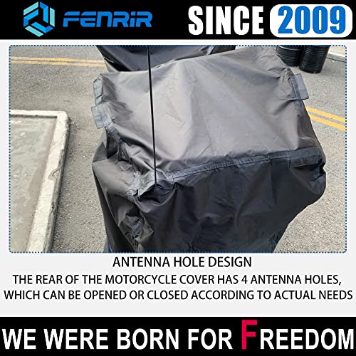 FENRIR 111" Trike Motorcycle Cover Waterproof Outdoor Storage Exhaust Pipe Anti-Scalding Antenna Hole Compatible with Harley Davidson Freewheeler TRI Glide Ultra Road Glide3 Trike Goldwing Roadmaster - size: Trike Motorcycle 111"X43.3"X43.3”