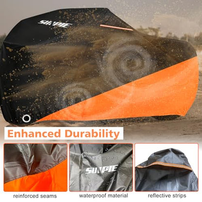 SUNPIE Motorcycle Cover for Sport Bikes Cruiser, All Weather Protection Waterproof Outdoor Covers Fit up to 96.4 inch Motorbike Windproof Design UV Resistant Scratch Proof - size: Motorcycle Cover (96.5 x 41.3 x 55.1 inch)