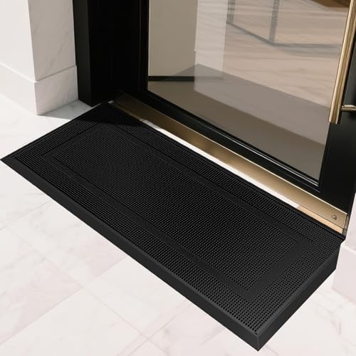 BEHERO Front Door Mat Outside Entrance, 36" x 17" Heavy Duty Rubber Outdoor Mats Enlarged for Entryway, Welcome Matt Outdoor, Dirt Trapping Waterproof - size: 1'5" x 3' (Rectangular)