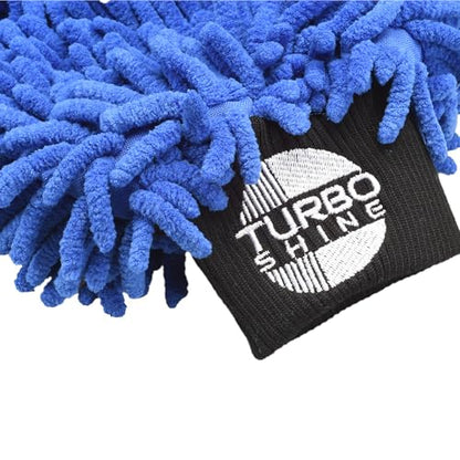 Microfiber Car Wash Mitt, Chenille Noodle Glove for Cars, Trucks, RVs, and Boats, Scratch-Free, Machine Washable, Reusable (1, Blue) - color: Blue