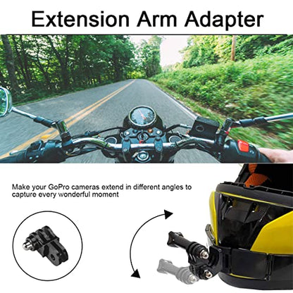 Helmet Chin Mount for GoPro, Adhesive Chin Mount Fit for Full Face Motorcycle Helmet, Immersive POV Recording, Compatible With GoPro Hero 13 12 11 10 9 8 Camera, Helmets Accessories Gear For Man Women