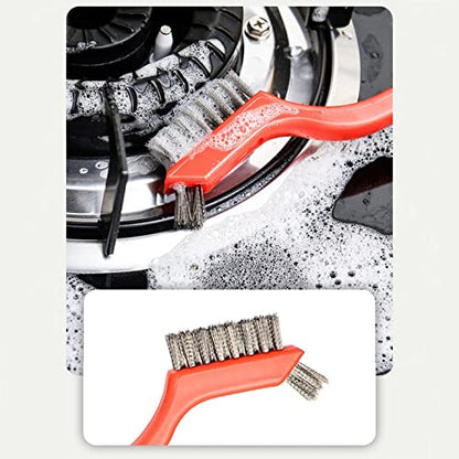 Wire Scratch Brush Set Soft Grip for Rust, Dirt & Paint Scrubbing with Deep Cleaning (18, 18PCS - Stainless Steel Wire) - style: 18PCS - Stainless Steel Wire