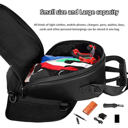 Motorcycle Tank Bag for Kawasaki Ninja 400 2018–2026, Magnetic & Strap Mount Tank Bag for Motorcycles, Waterproof Touch Screen Phone Pouch Anti-slip Base