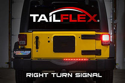 LEDGlow 36" Red TailFlex Tailgate LED Light Bar with White Reverse Lights for Jeep & SUVs - Brake, Running, Turn Signals & Hazard Lights - Flexible Waterproof Strip - Flat 4 Pin Connector