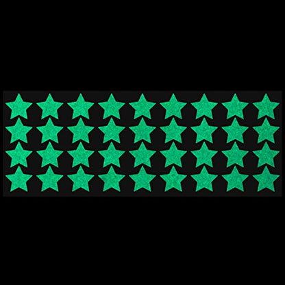 LiteMark Reflective Green 1 Inch Stars Sticker Decals for Helmets, Bicycles, Strollers, Wheelchairs and More - Pack of 36 - color: Light Green