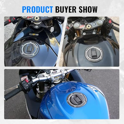FSFY Real Carbon Fiber Gas Cap Gas Cover Decal Sticker Tank Protector Pad 108mm Diameter Reflective for Suzuki GSXR1300 Hayabusa GSXR1000 GSXR750 GSXR600.