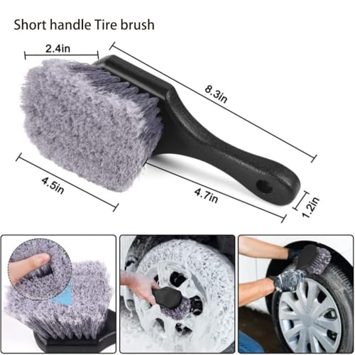 Motorcycle Cleaning Kit 11pcs to Clean Motorcycle Engine Tires Mudguard,Rims,Frame with Hard Reach Brush, Microfiber Mitt, Detailing Tools, Drying Towel