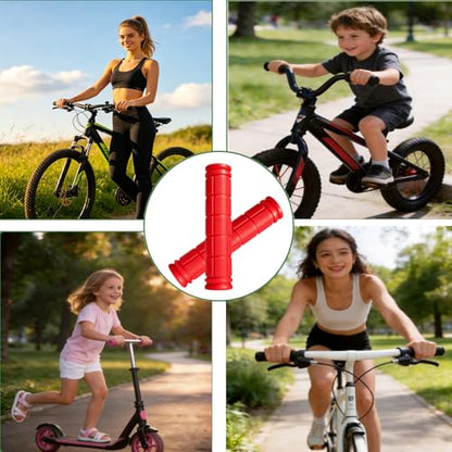 2 Pairs Bike Handlebar Grips for Bikes - color: Red
