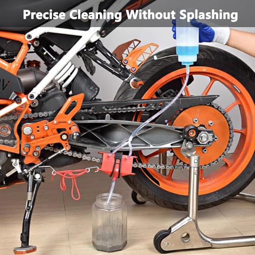 Universal Motorcycle Chain Cleaning Tool Chain Lube Brush Kit,Rust Prevention and Noise Reduction for Mountain Bikes - color: Black