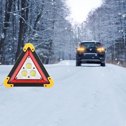 Warning Triangle Light, Waterproof Triangles Emergency Lights Rechargeable Road Flares Emergencies Work Charging Safety Portable LED Lamp for Vehicle Breakdowns Accident Repairing(No Battery)