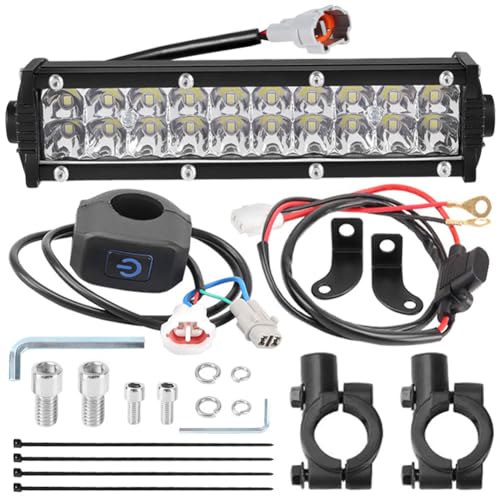 Led Light Bar Motorcycle Headlight Kit Small LED Light Bar for KLX110 YFZ450 CRF110 YZ250F CRF250F TTR110 XR150L for Taotao Apollo Honda ATV 4 Wheeler Dirt Bike Motocross 60W fit 7/8" Handlebars - color: Standard Switch