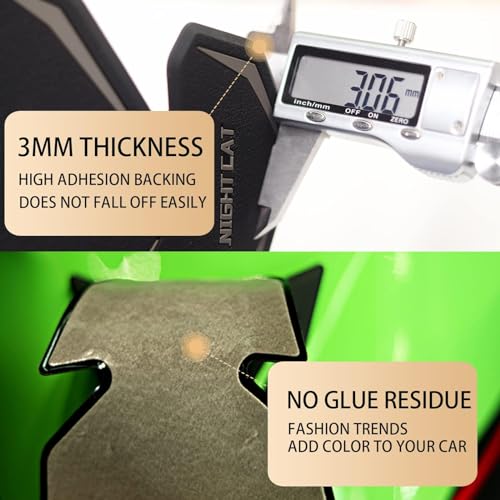 NIGHT CAT Compatible Ninja 400 Ninja 500 Motorcycle Fuel Tank Pad Kit Side Fuel Knee Guard Sticker Fuel Tank Protector（Green+Gas Tank Cap） - color: Green+gas Tank Cap