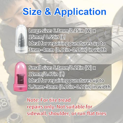 100PCS Tire Screw Plug Repair Kit,No Tire Removal Needed & Self-Service Tire Screw Plug Repair Kit,Tire Sidewall Repair Kit,Quick Repairing Tires Puncture for Cars,SUV,Trucks and Motorcycles