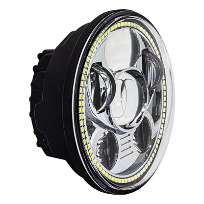 Eagle Lights 8900CG3H-SCOUT Indian Scout Motorcycle Headlight with White Halo Ring, Fits 2015+ Scout 60, Scout and Bobber, Chrome - color: Chrome with Halo Ring