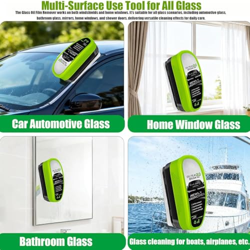 4 Packs Clear Vision Windshield Cleaner,Clear Vision Glass Cleaner,Clearvision Glass Cleaner for Car,Pure Vision Glass Cleaner Oil Film Improving Windshield Clarity & Visibility - color: 4pcs