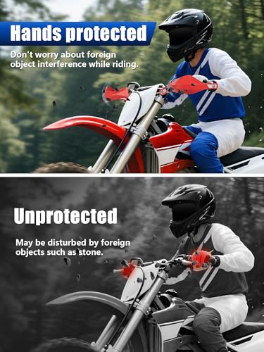 JFG RACING Dirt Bike Hand Guards,7/8" and 1 1/8" Handlebar Motorcycle Handguards Accessories Universal for CRF CR XR 110 150 250 300 450 Dirt Pit Bike ATV Electric Dirtbike Motocross Enduro-Red - color: red
