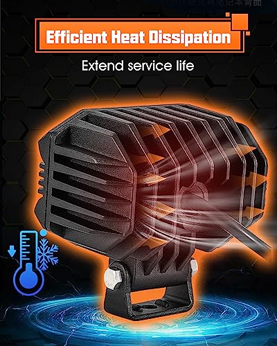 UNI-SHINE Z4F+69 4 Inch LED Cube Pod Lights with Universal Clamp Bracket, Off-Road Driving & Fog Lights for Truck, ATV, UTV, SUV, Motorcycle - color: Z4F+69