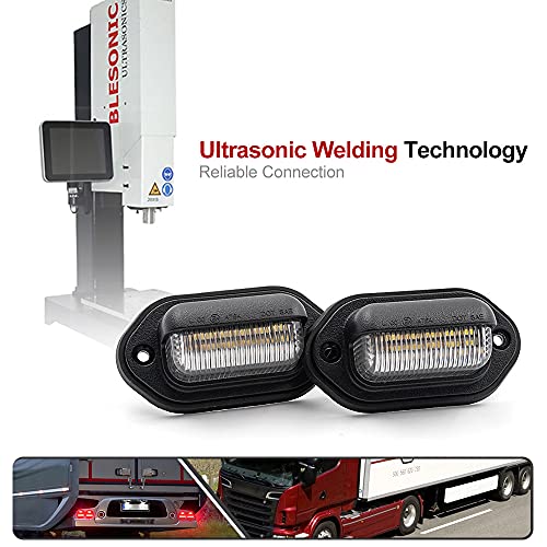 2Pcs Universal LED License Plate Light Number Lamp for Cars trucks ships motorcycles Powered by High Power SMD Xenon White LED Error Free