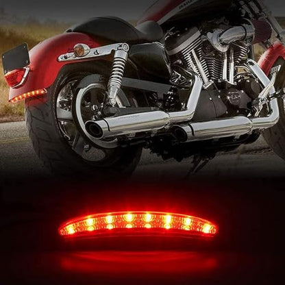 Motorcycle Chopped Rear Fender Edge LED Brake License Plate Tail Light Stop Running Light Turn Signal Lamp for Harley Sportster XL883N 1200N XL1200V XL1200X (Smoke) - color: Smoke