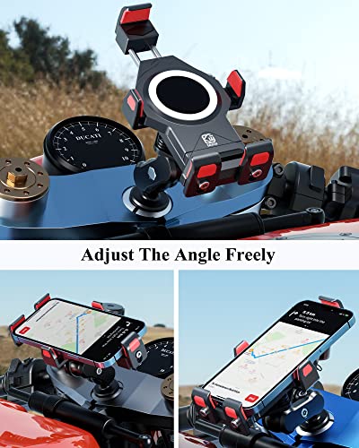 BRCOVAN Aluminum Alloy Anti-Theft Double Socket Arm | Compatible with RAM Mounts B Size 1'' Ball Components & Bike Motorcycle Phone Mount Holder with 1'' Ball Adapter