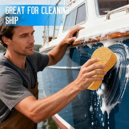 3 - Pack Large Sponge, Kitchen Sponges, Handy Sponges, Cellulose Sponges, Dish Washing Sponge, Natural Sponge, Car Washing Sponge, Eco Friendly Sponge (7.68 x 3.74 x 1.38 Inch), Yellow - color: Yellow