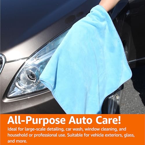 Amazon Basics Super Absorbent Microfiber Car Drying Towel, Scratch-Free, Streak-Free, Lint-Free, 36"L x 25"W, Blue - color: Blue, size: 36"L x 25"W