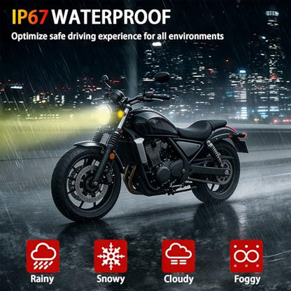 Motorcycle Driving Lights 8-80V 60W 6000LM LED Fog Lights with External Driver & Inline Switch, Quick-Release Connector, IP67 Waterproof, 5 Modes High/Low/Strobe for ATV, UTV, Truck, 2 Pack M - color: MY1-Mini