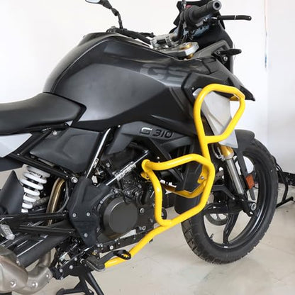 CHIFUN Engine Guard Upper Lower Highway Crash Bars Compatible with BMW G310GS G 310GS 2022 2023 Yellow Steel Motorcycle Frame Protection Bars - color: Yellow