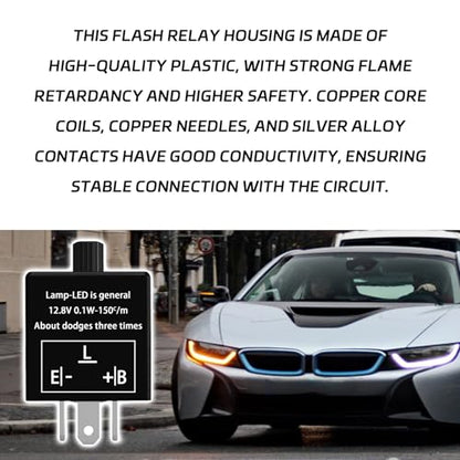 Flasher Relay for LED Turn Signal CF14 LED Flasher Relay 3-Pin 12V LED Electronic Turn Signal Flash Plugin Flasher for Lights Fix Hazard Warn Hyper Blink Flash CF-14 EP35(Adjustable) - size: CF14 Adjustable