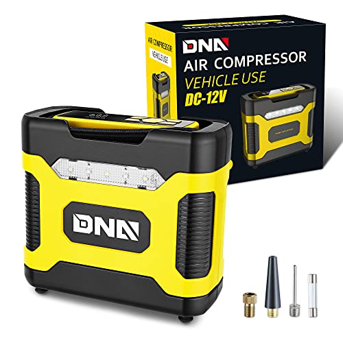‎DNA MOTORING TOOLS-00211 Yellow 12V DC Digital Tire Inflator Portable Air Compressor with Pressure Gauge for Cars, Bicycles, Motorcycles,Balls - color: Yellow