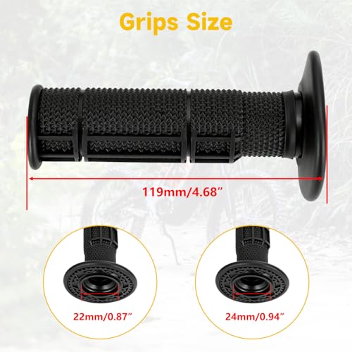 HIAORS 7/8" Dirt Bike Handle Grips Replacement for Surron Light Bee X S Electric Dirt Bike, Throttle Grips for Sur Ron LBX Segway X160 X260 Talaria Sting R MX3 MX4 E-Ride Pro SR S SS 2.0 E-Bike Parts