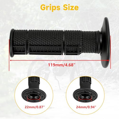HIAORS 7/8" Dirt Bike Handle Grips Replacement for Surron Light Bee X S Electric Dirt Bike, Throttle Grips for Sur Ron LBX Segway X160 X260 Talaria Sting R MX3 MX4 E-Ride Pro SR S SS 2.0 E-Bike Parts