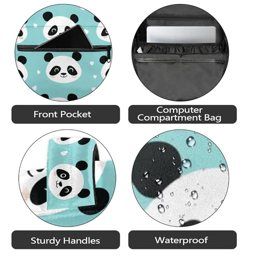Kids Backpack for Boys Girls, Large Capacity College School Bag Bookbag Cute Panda Casual Travel Daypack - color: Cute Panda