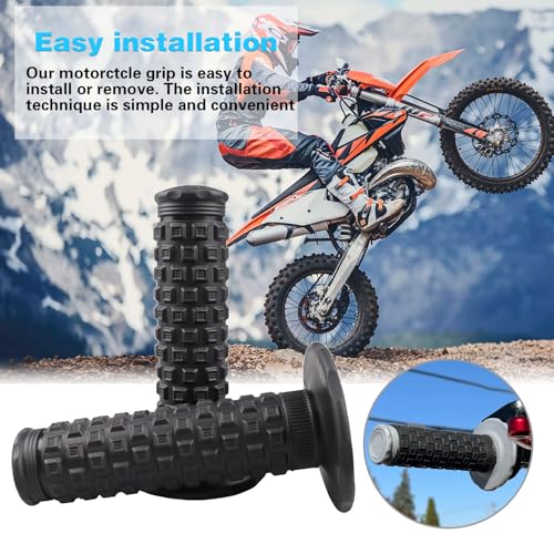 7/8" Dirt Bike Grip Rubber Anti-Slip Universal Motorcycle Grips Handlebar Racing Grip for Motocross Mini Bike Surron Light Bee x Grips KLX110 YZ450F XR50 CRF80 Motocross Grips - color: Black