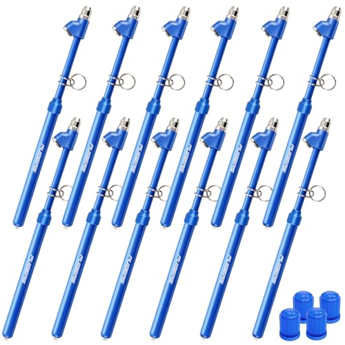 12 Pack Heavy Duty Truck Tire Pressure Gauges, Dual-Head Tire Gauges for Tire Pressure 10-150 PSI/10 BAR, with 4 Valve Caps for Trucks, RVs, Cars, and Motorcycles - style: 12 pack