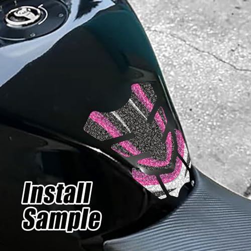 MC Motoparts Motorcycle Gas Tank Pad Protector Universal Anti-slip Shield Protection Grip Sticker Decal Abstract Pink - color: 001