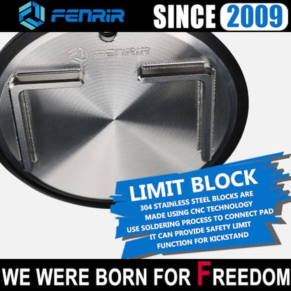 FENRIR 304 Stainless Steel Kickstand Pad Plate Support Coaster Accessory for Harley Davidson Indian Honda Yamaha Kawasaki Suzuki Triumph BMW KTM Ducati Fit Motorcycle Bike Scooter Outdoor Indoor