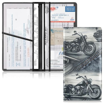 Car Registration and Insurance Holder, High Way Motorcycles Vehicle Glove Box Car Organizer for Documents, Cards, License Car Organization
