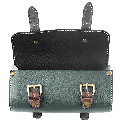 YIBO Motorcycle Fork Bag Quick Release Bag Side Bag Waterproof Universal Tool Bag American Bicycle Side Bag Leather Small Tool Bag (Green 1) - color: Green 1