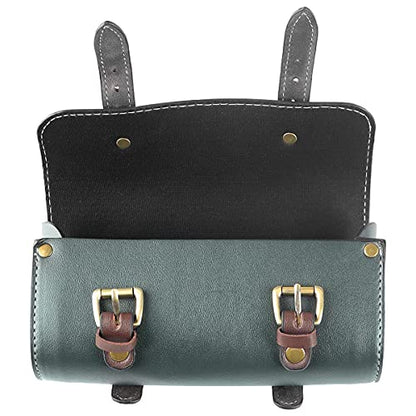 YIBO Motorcycle Fork Bag Quick Release Bag Side Bag Waterproof Universal Tool Bag American Bicycle Side Bag Leather Small Tool Bag (Green 1) - color: Green 1