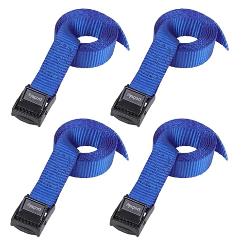 Ayaport Lashing Straps with Buckles Adjustable Cam Buckle Tie Down Cinch Strap for Packing - color: Blue, size: 0.75'' x 48''