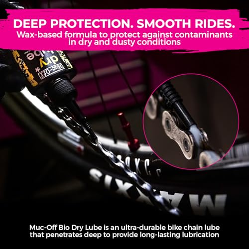 Muc-Off Waterless Wash & Dry Bike Chain Lube Bundle | 750ml High-Performance Bike Cleaner Spray + 120ml Wax-Based Chain Lube | No Rinse Bike Wash + Dry Weather Lubrication - size: 29.42 Fl Oz (Pack of 2)