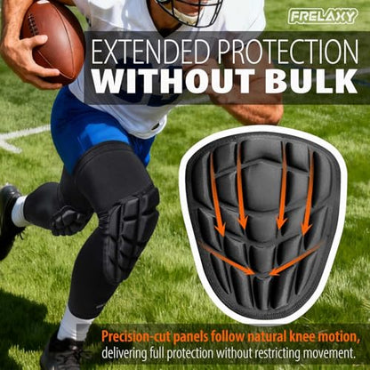 Frelaxy Wrestling Knee Pads, 3D Protective Compression Leg Sleeves, Padded Knee Sleeve for Wrestling, Basketball, Volleyball, Baseball, Knee Protective Gear for Youth, Women & Men (1 Pair) - size: Small