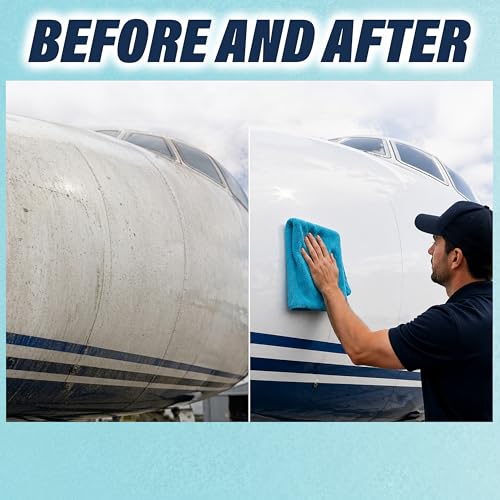 Plane Perfect Premium Microfiber Towels - 350GSM, 14"x14" Scratch Free, Absorbent, Reusable Cleaning & Drying Towels for Planes, Cars, Boats, Motorcycles | 12 Pack